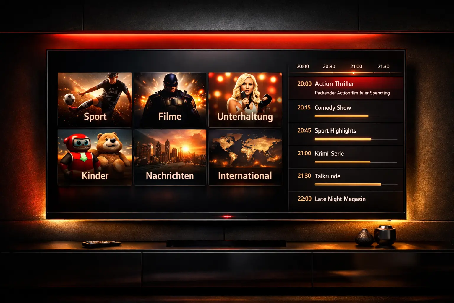 bestesmarterspro IPTV Abo — Senderübersicht und EPG auf Smart TV in 4K Qualität